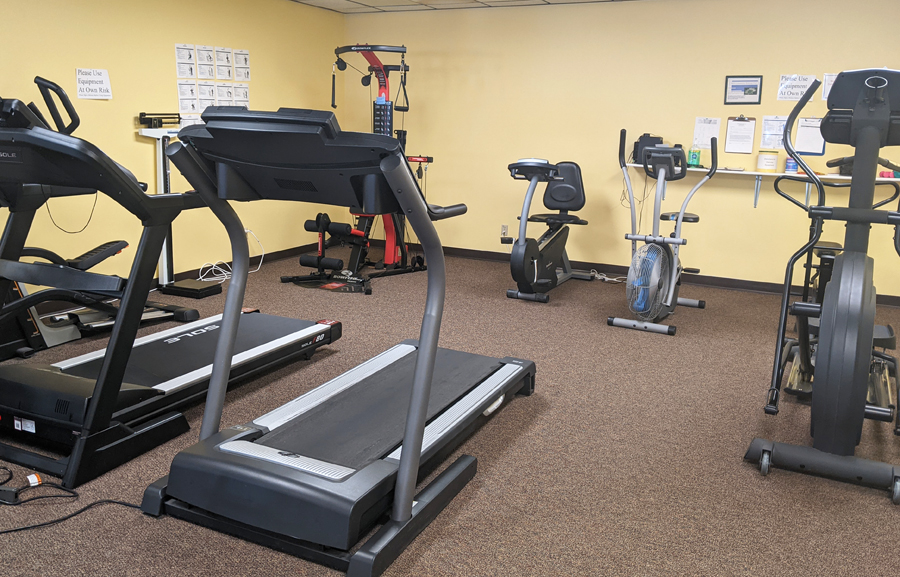 Support services include health services, and exercise equipment at the Senior Center